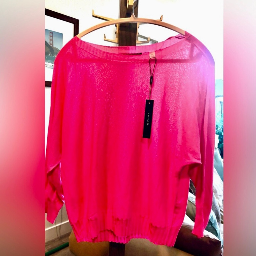 2 for $22 - NEW TAHARI Pink Sheer-ish Lightweight Sweater